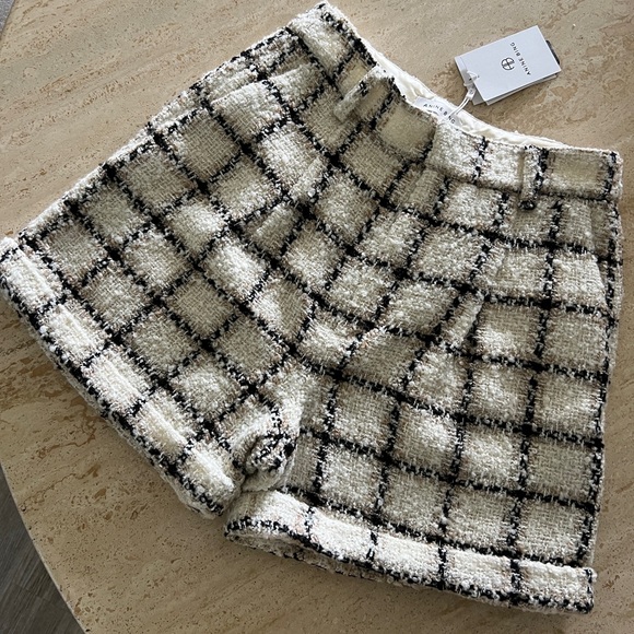 NWT Anine Bing Becky plaid tweed shorts size 38 - Picture 2 of 7